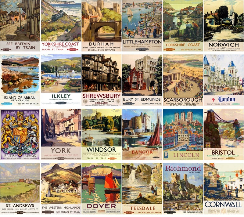 PIXILUV Postcard Pack 24pcs Ski Winter Sport Vintage Travel Poster Magazine - Image 2